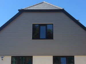 Large new build, slate roof.